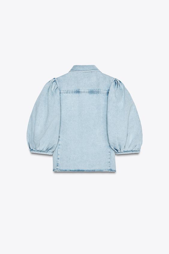 ZARA ZW COLLECTION DENIM BLOUSE