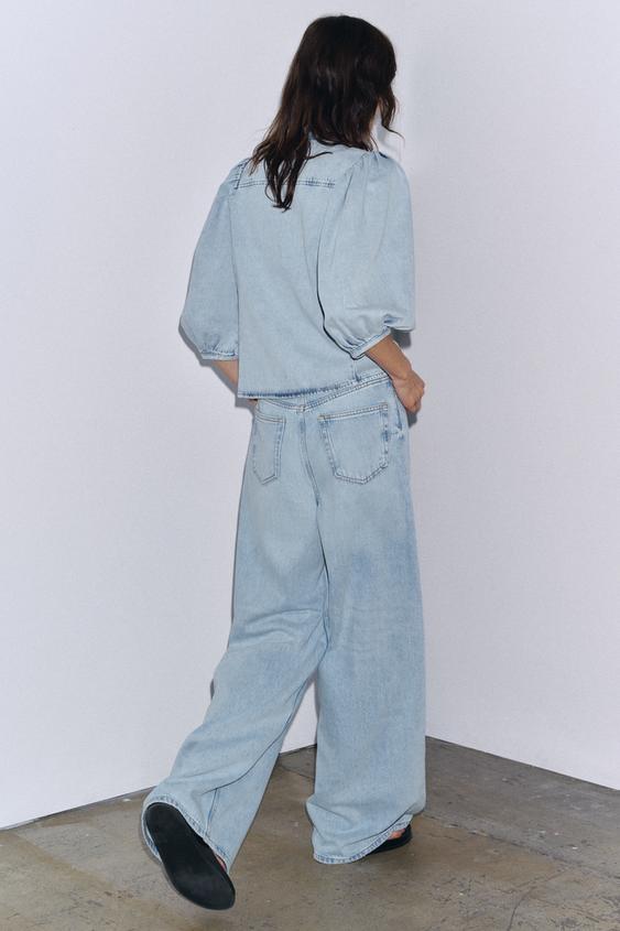 ZARA ZW COLLECTION DENIM BLOUSE