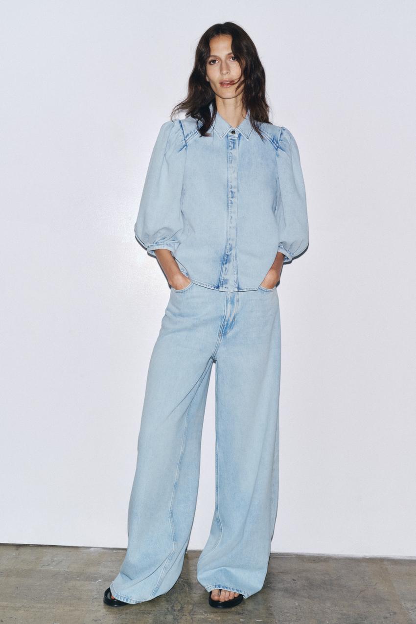ZARA ZW COLLECTION DENIM BLOUSE