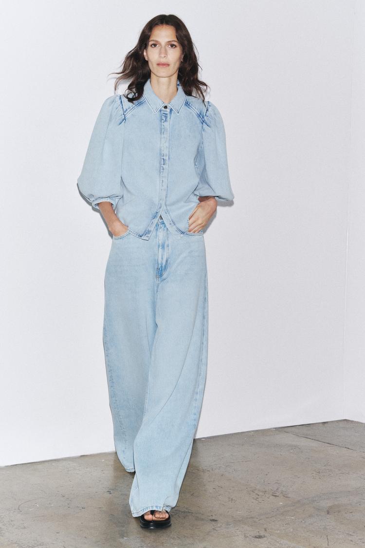 ZARA ZW COLLECTION DENIM BLOUSE