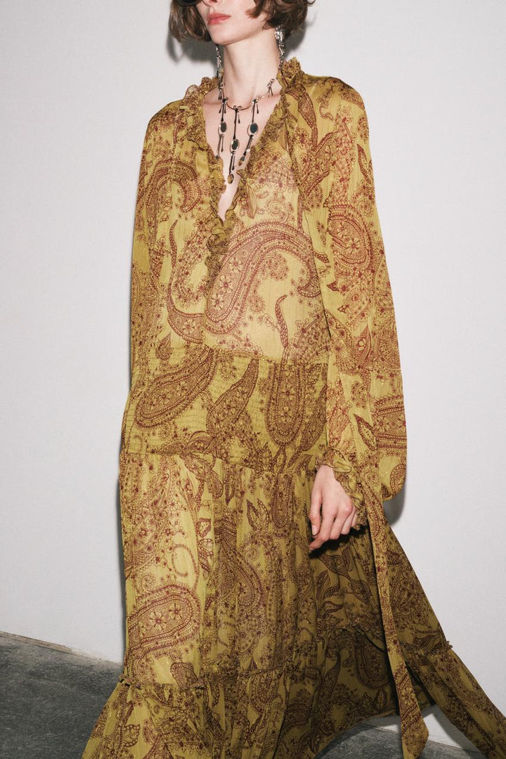 ZARA ZW COLLECTION LONG PRINT DRESS