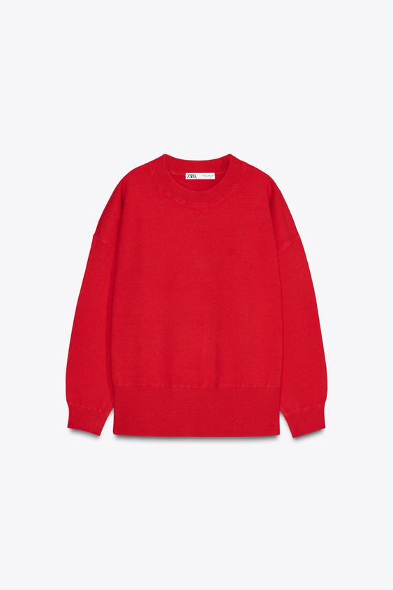 ZARA PLAIN KNIT SWEATSHIRT