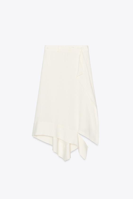 ZARA ASYMMETRIC LINEN SKIRT ZW COLLECTION