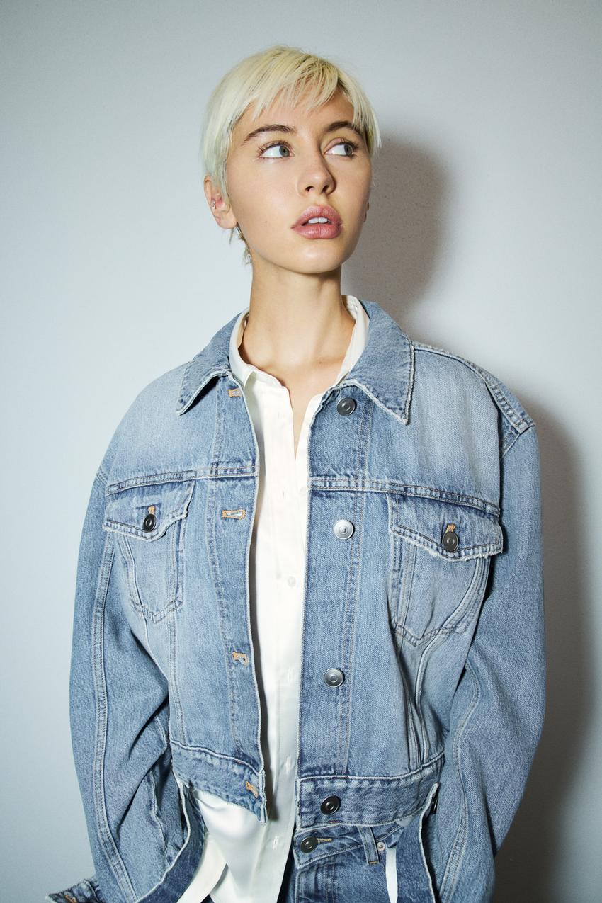 ZARA TRF RHINESTONE DENIM JACKET