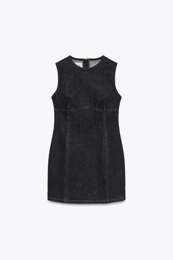 ZARA DENIM EFFECT MINI DRESS