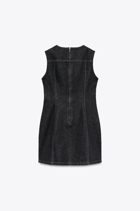 ZARA DENIM EFFECT MINI DRESS