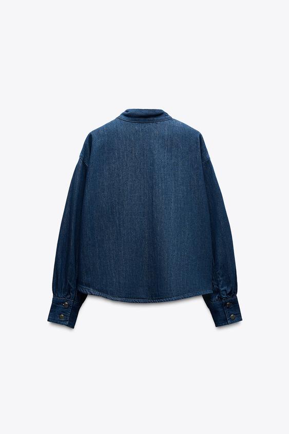 ZARA Z1975 TIE DENIM SHIRT