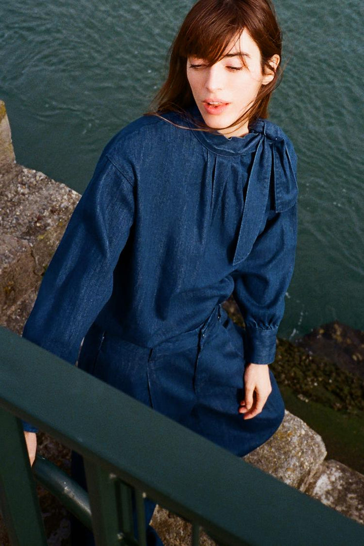 ZARA Z1975 TIE DENIM SHIRT