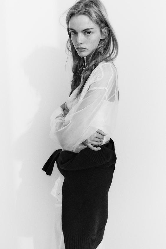 ZARA OVERSIZE ORGANZA LACE SHIRT