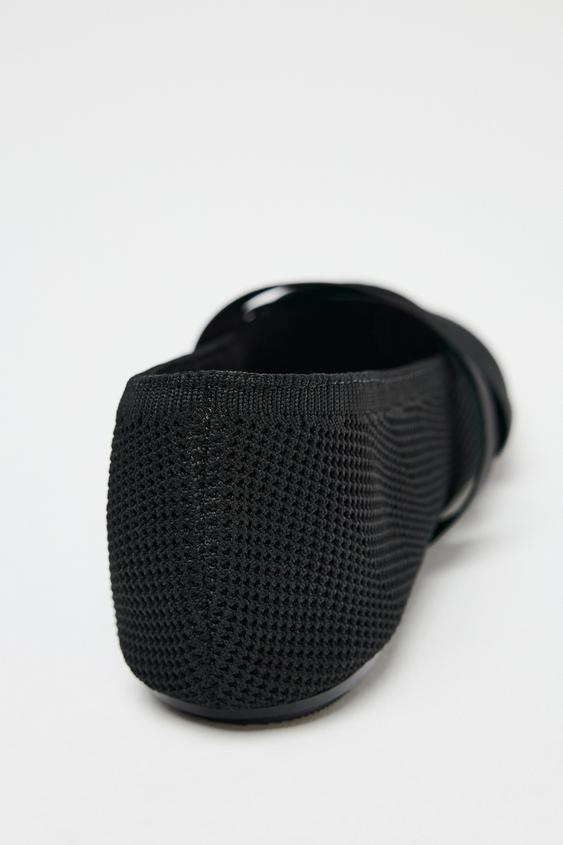 ZARA CROSSOVER FABRIC BALLET FLATS