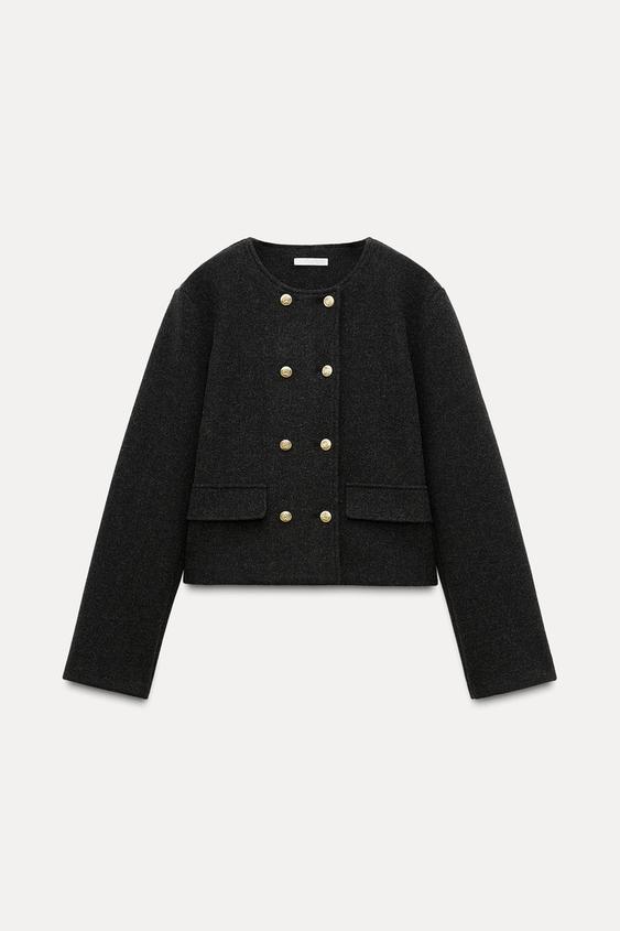 ZARA CLOTH BUTTON JACKET