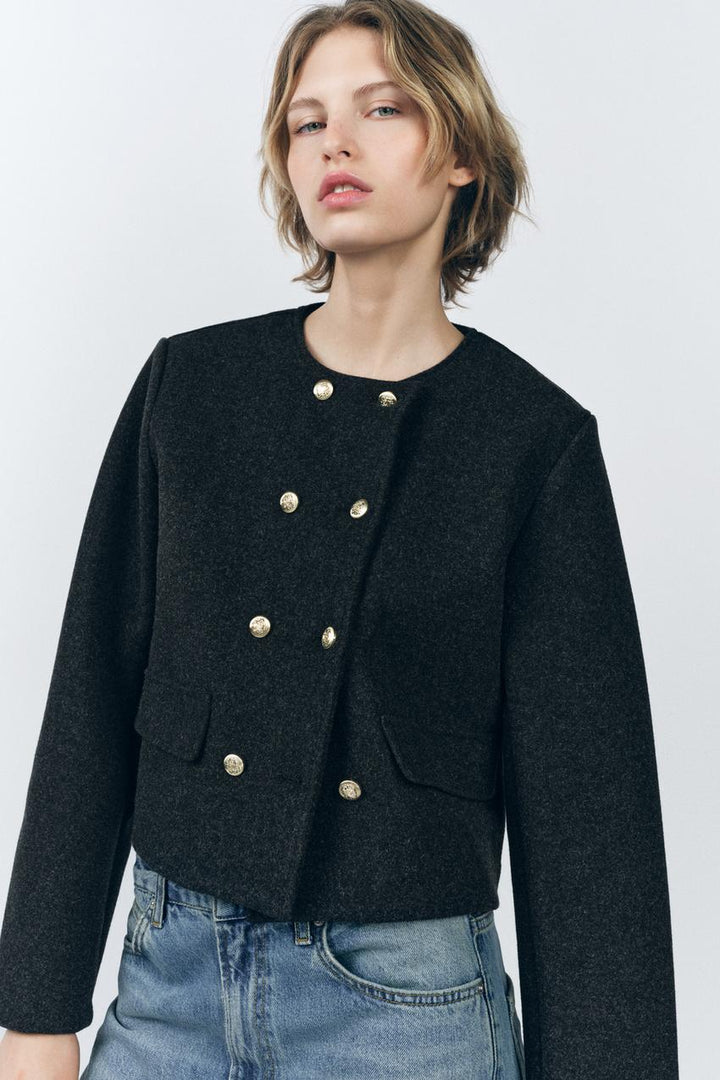 ZARA CLOTH BUTTON JACKET