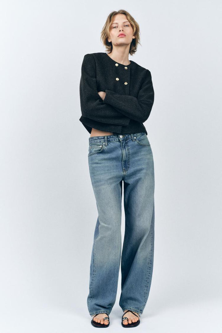 ZARA CLOTH BUTTON JACKET