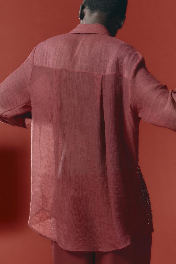 ZARA FRONT BEADED SHIRT