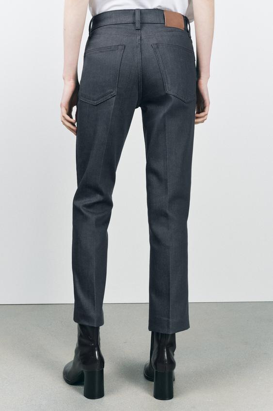 ZARA ZW COLLECTION HIGH WAIST CROPPED BOOTCUT JEANS