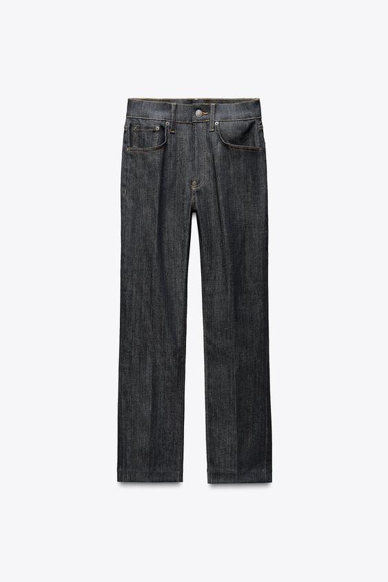 ZARA ZW COLLECTION HIGH RISE BOOTCUT CROPPED JEANS