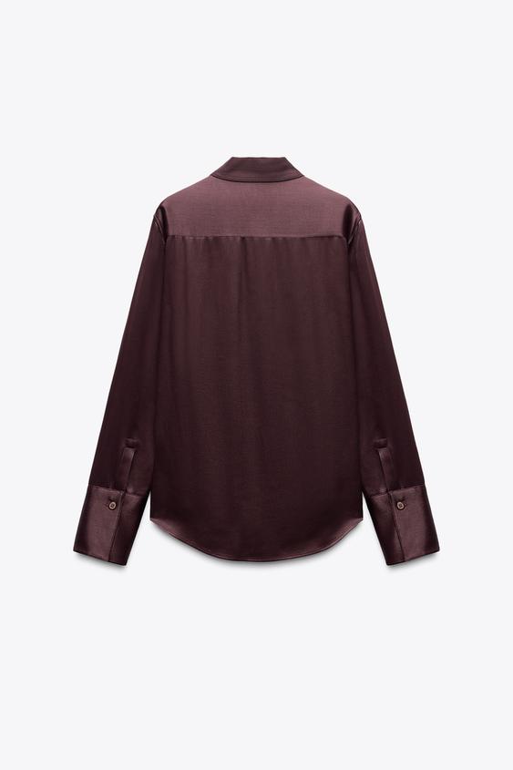ZARA SATIN EFFECT POCKET SHIRT ZW COLLECTION