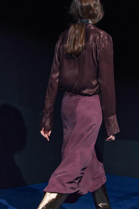 ZARA SATIN EFFECT POCKET SHIRT ZW COLLECTION