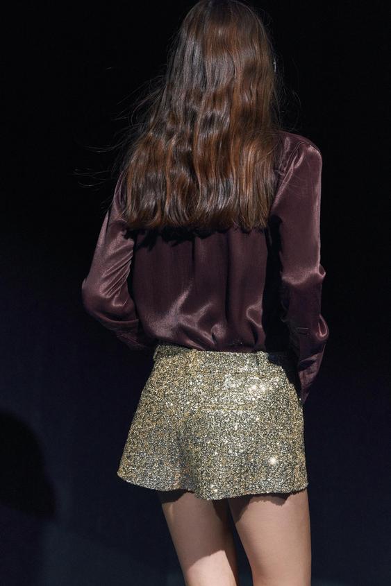 ZARA SATIN EFFECT POCKET SHIRT ZW COLLECTION