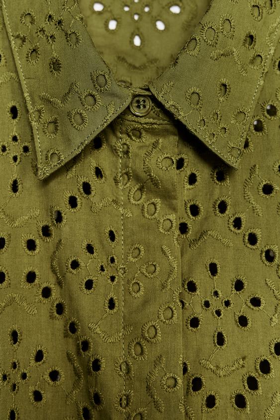 ZARA EMBROIDERED EYELET SHIRT ZW COLLECTION