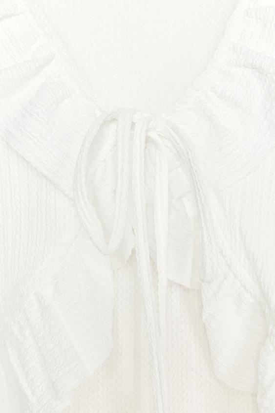 ZARA RUFFLED V-NECK TOP