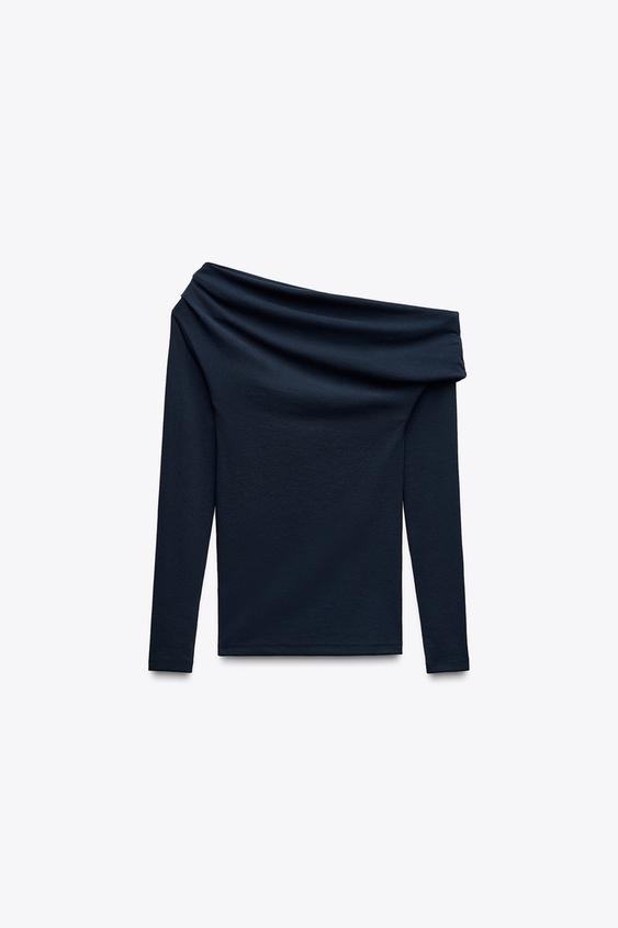 ZARA SOFT INTERLOCK ASYMMETRIC TOP