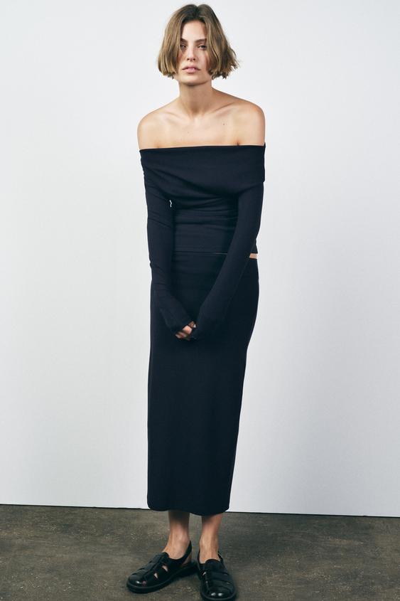 ZARA SOFT INTERLOCK ASYMMETRIC TOP
