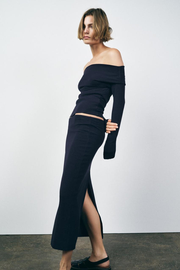 ZARA SOFT INTERLOCK ASYMMETRIC TOP
