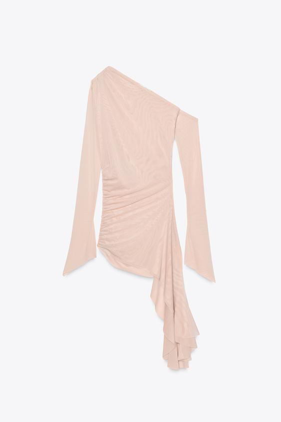 ZARA ASYMMETRIC TULLE TOP