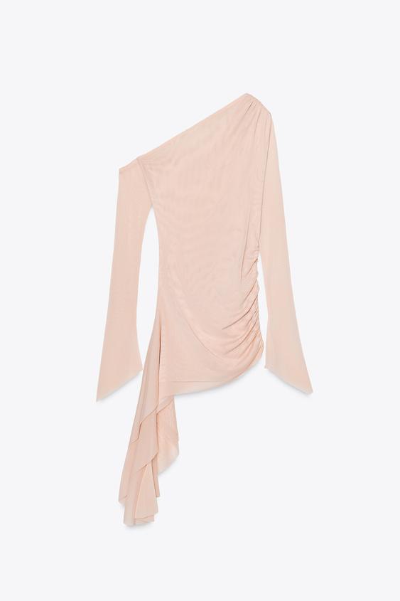ZARA ASYMMETRIC TULLE TOP