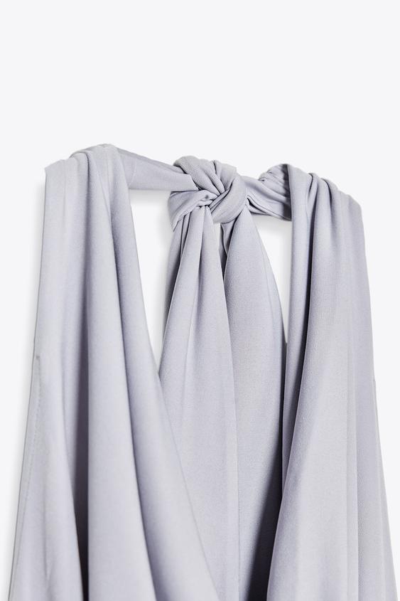 ZARA FLOWY HALTER BODYSUIT