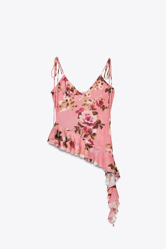 ZARA TPRINTED TULLE CAMISOLE