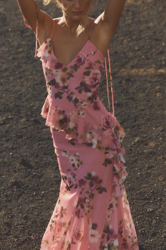 ZARA TPRINTED TULLE CAMISOLE