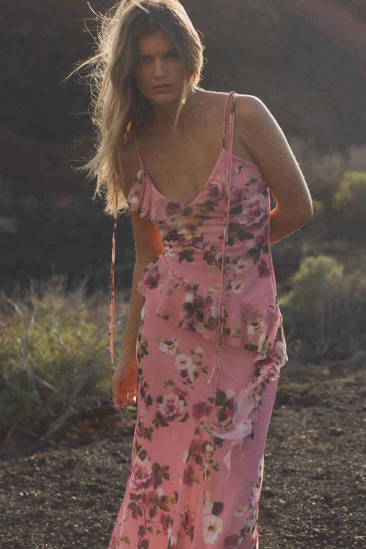 ZARA TPRINTED TULLE CAMISOLE