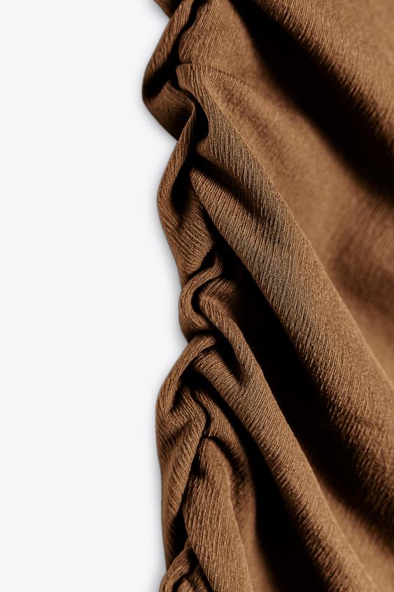 ZARA RUCHED TEXTURED DRESS