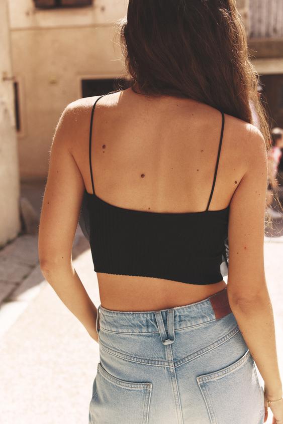 ZARA FLORAL ORGANZA TOP