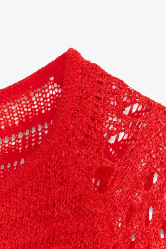 ZARA CROCHET KNIT MINI DRESS