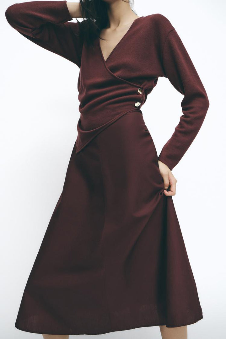 ZARA CONTRASTING CLASP DRESS