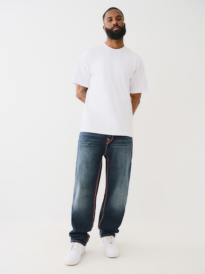TRUE RELIGION BOBBY SUPER T TRIPLE LOGO BAGGY JEAN 32"