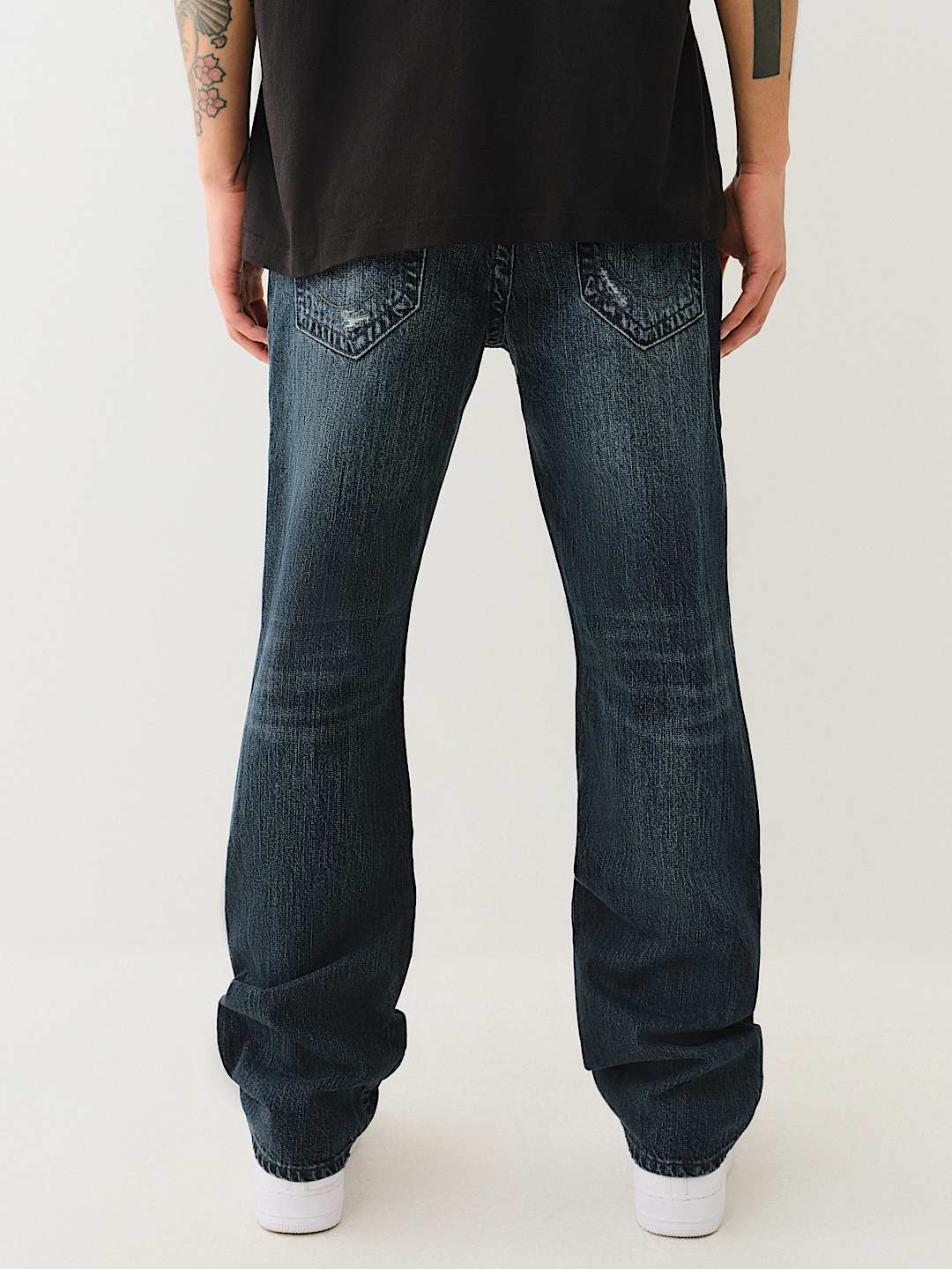 TRUE RELIGION RICKY DISTRESSED FLAP STRAIGHT JEAN