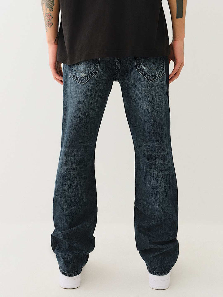 TRUE RELIGION RICKY DISTRESSED FLAP STRAIGHT JEAN