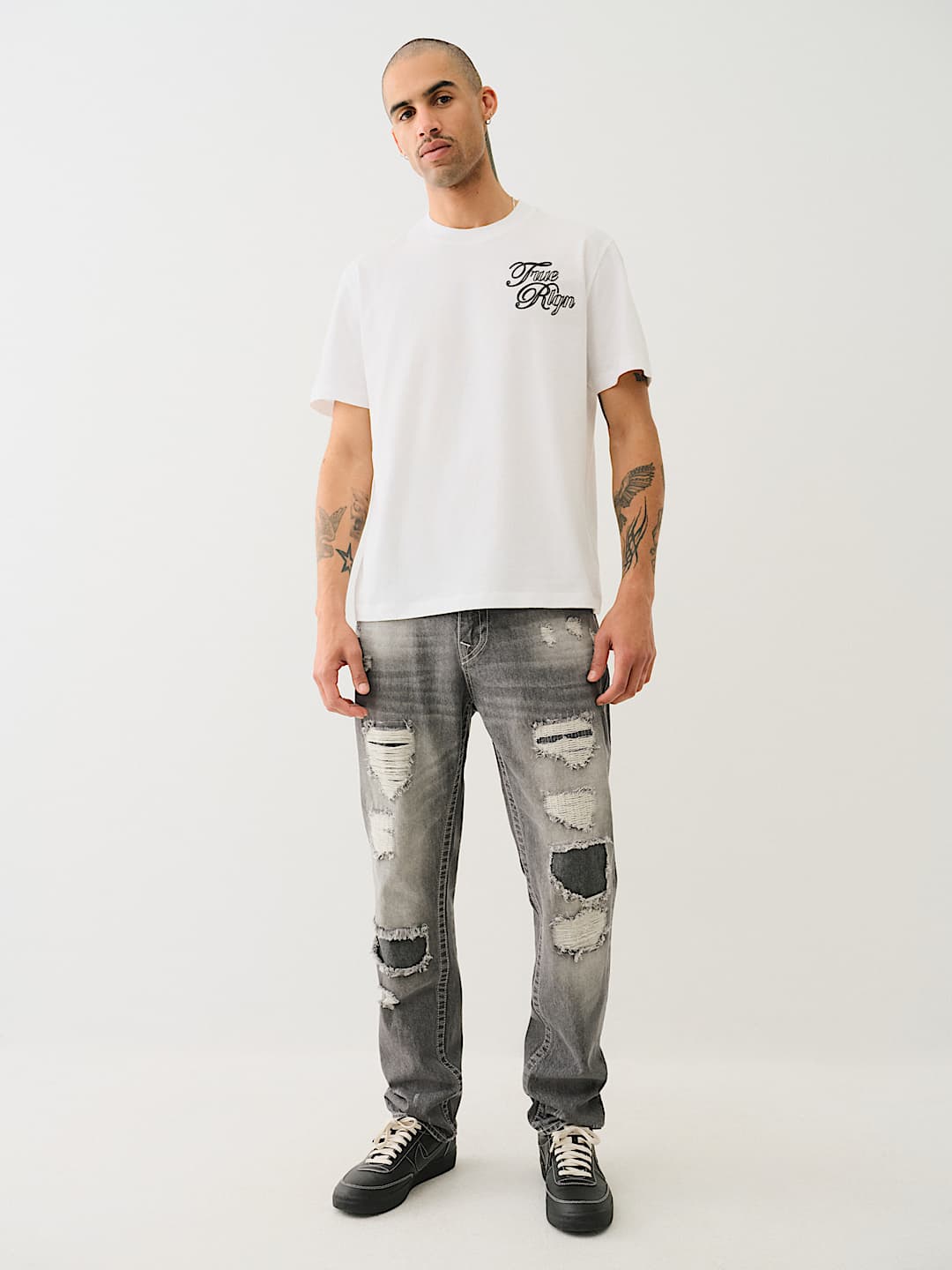 TRUE RELIGION ROCCO DISTRESSED SKINNY JEAN