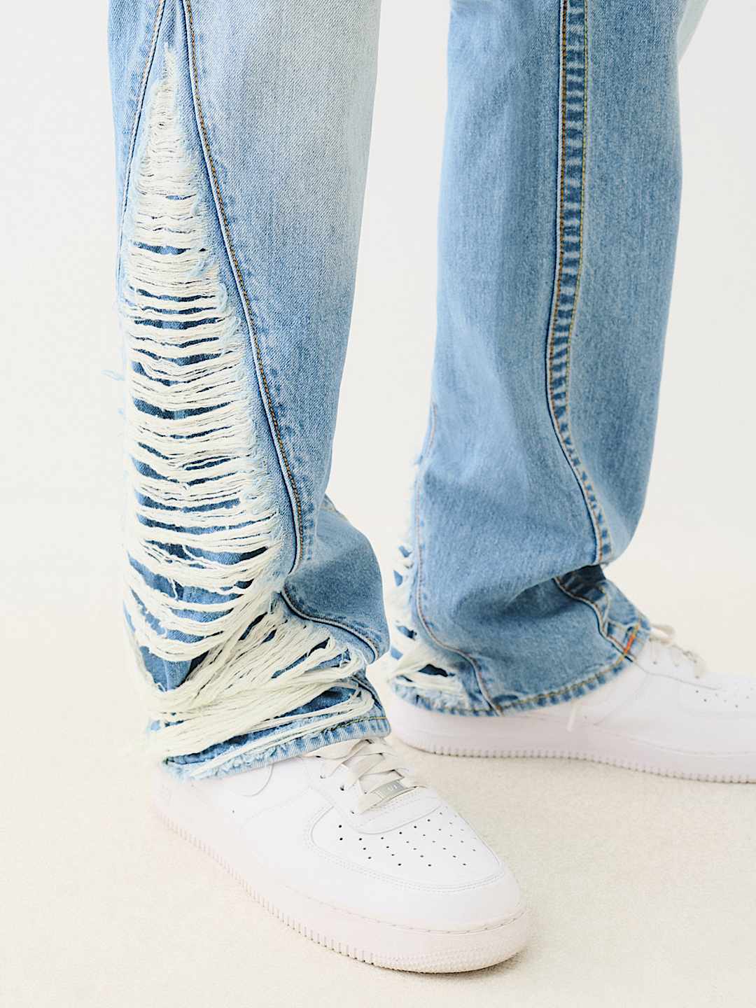 TRUE RELIGION JOEY DESTROYED SLIT SLIM FLARE JEAN