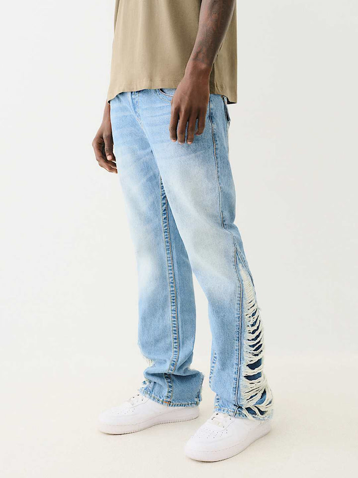 TRUE RELIGION JOEY DESTROYED SLIT SLIM FLARE JEAN