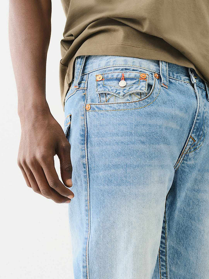 TRUE RELIGION JOEY DESTROYED SLIT SLIM FLARE JEAN