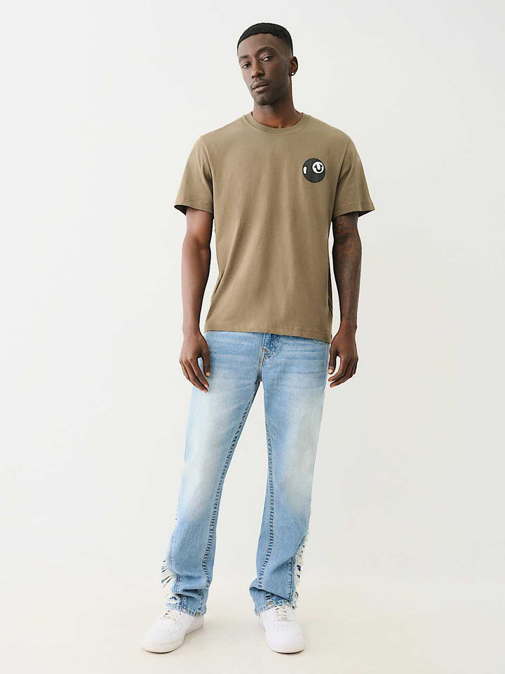 TRUE RELIGION JOEY DESTROYED SLIT SLIM FLARE JEAN