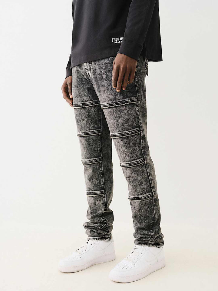 TRUE RELIGIONROCCO STACKED ZIPPER SKINNY JEAN