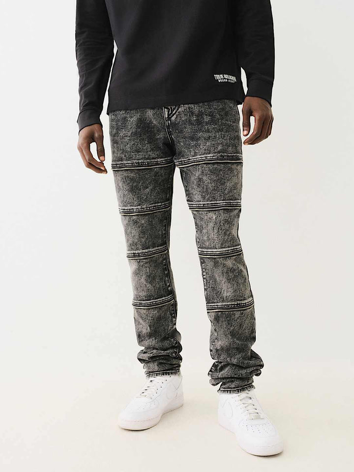 TRUE RELIGIONROCCO STACKED ZIPPER SKINNY JEAN