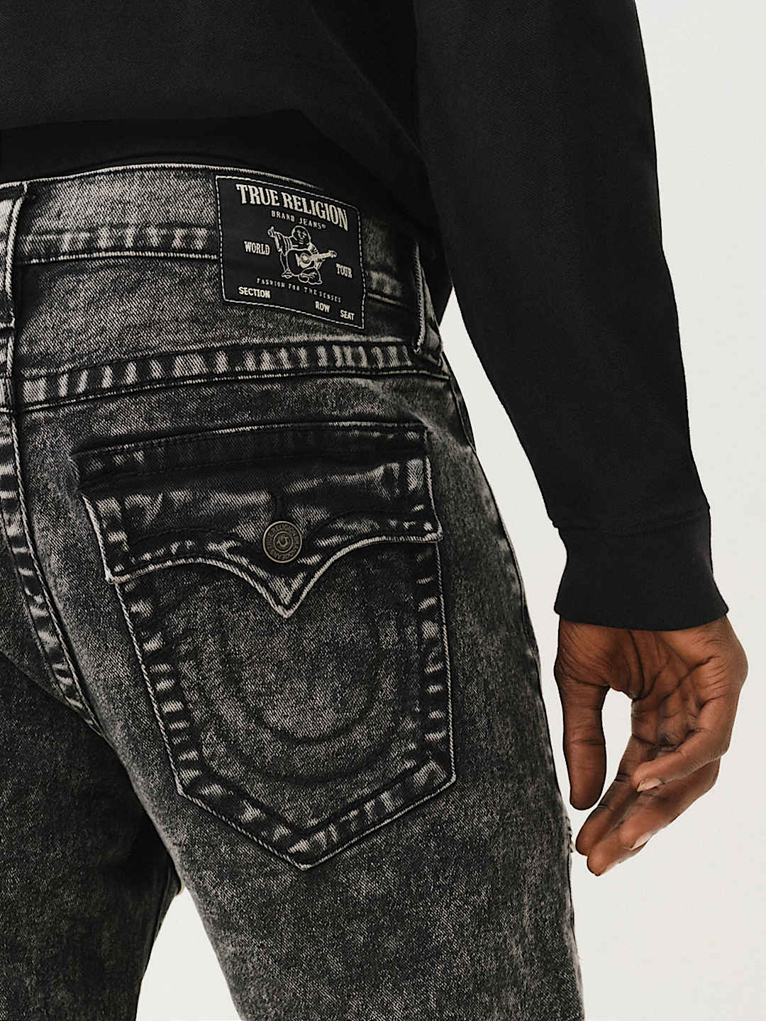 TRUE RELIGIONROCCO STACKED ZIPPER SKINNY JEAN