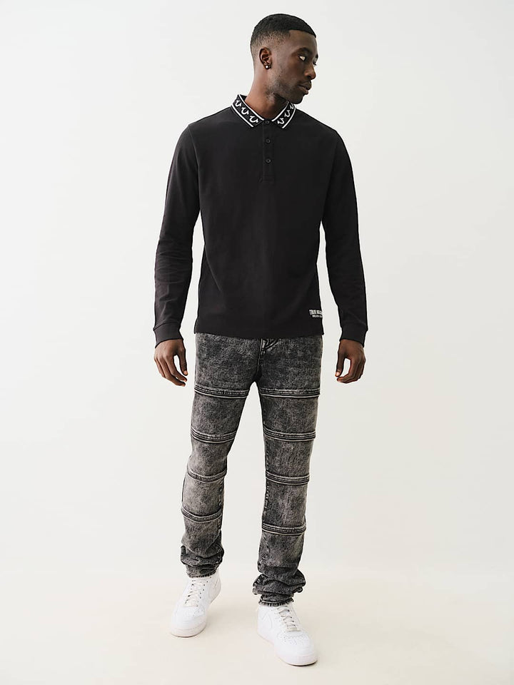 TRUE RELIGIONROCCO STACKED ZIPPER SKINNY JEAN